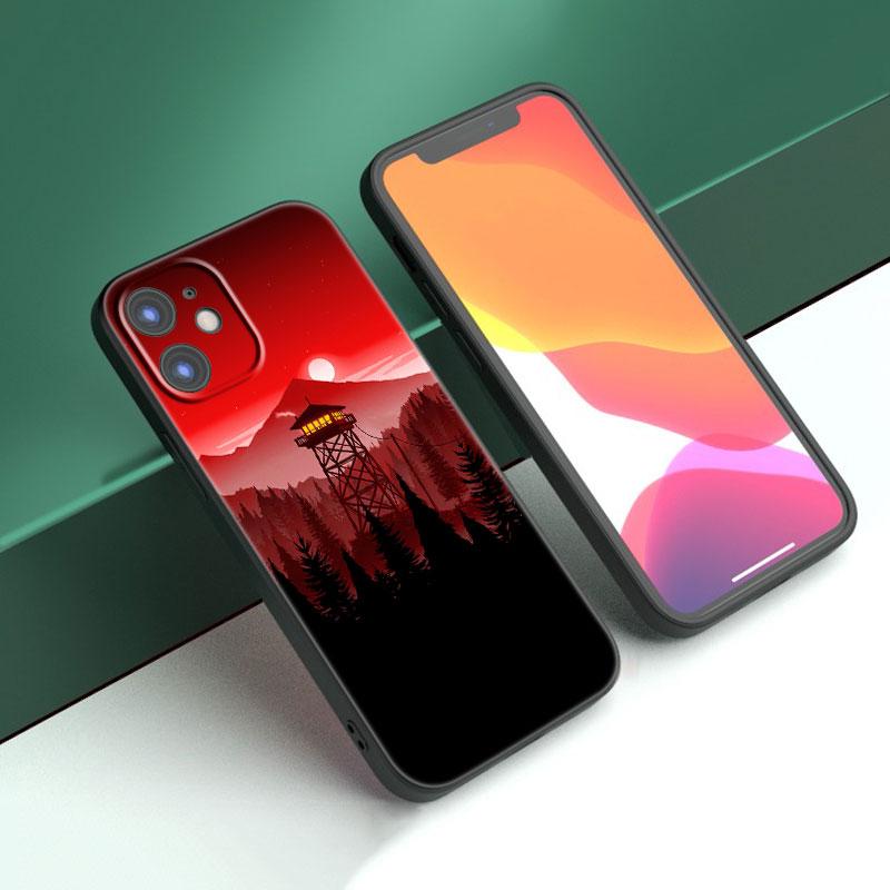 Deep Forest Firewatch Phone Case For Apple iPhone 14 13 12 Mini 11 Pro Max 7 8 XR X XS 7 8 Plus SE 2020 2022 Black Cover