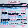 118pcs DIY Decoration Ribbon Lace Trim Set Cloth Craft Ribbon Set  Scrapbook Decorating