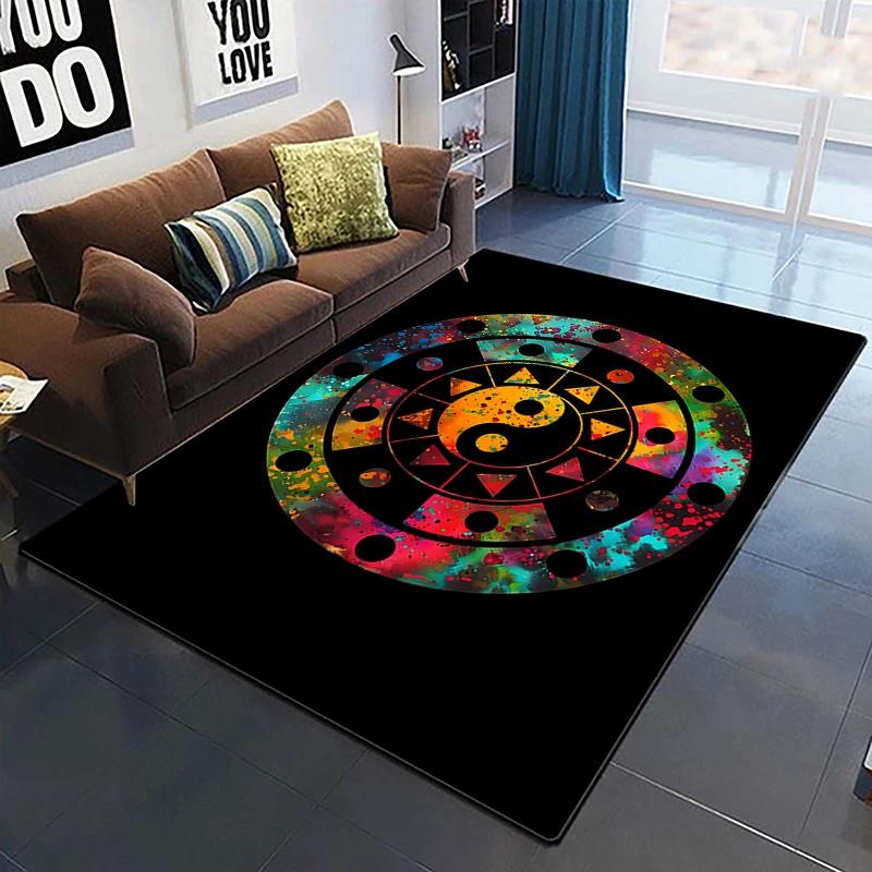 Modern Chinese Koi Tai Chi Yin Yang Area Rug Living Room Carpet for Children Play Home Deco Anti-slip Floor Mat and Carpets Gift