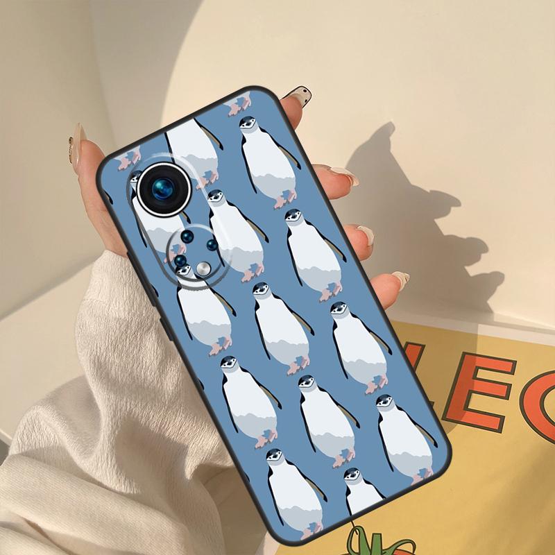Cartoon Penguin Case For Honor Magic 5 6 7 8 Pro Cover For Honor 400 200 Lite 50 70 90 X8a X8b X9a X9b X9c