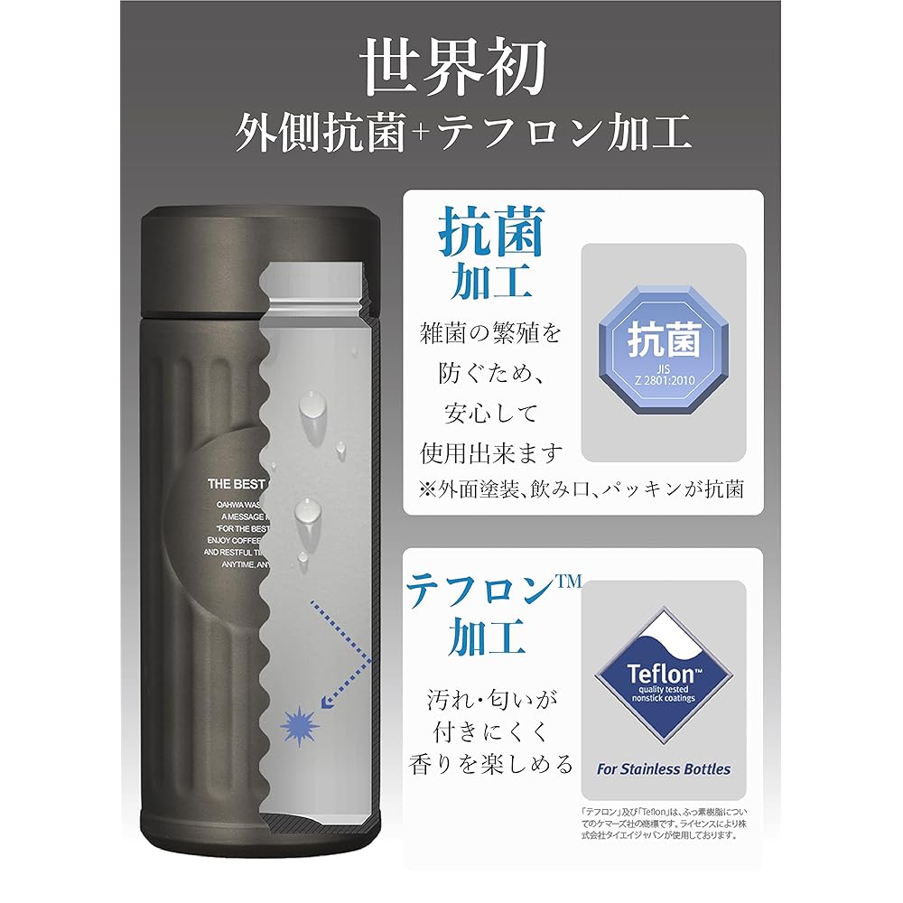 CB JAPAN Water Bottle, Graphite Gray, 420ml, Direct Drink, Double-Walled Vacuum Insulation,