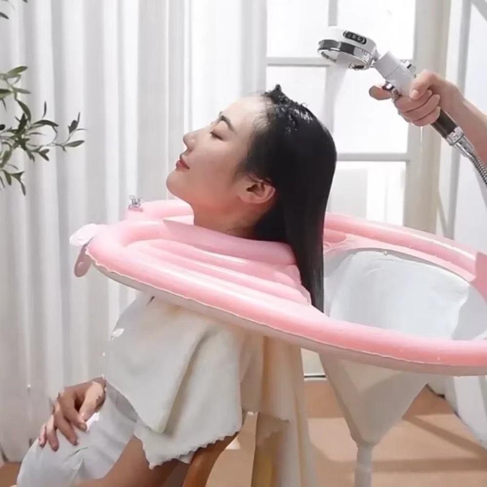 with Water Hose Hair Washing Tray Collapsible Hair Washing Sink Shampoo Bowl  Home Travel Camping