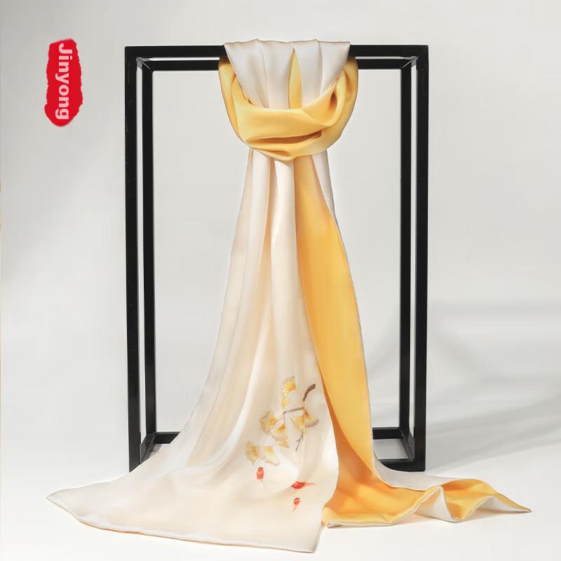 Silk Scarf for Women, Mulberry Silk Suzhou Handmade Embroidery Scarf, Gift for Suzhou Embroidery, Silk Outer Wrap, Small Shawl Gift Box Set