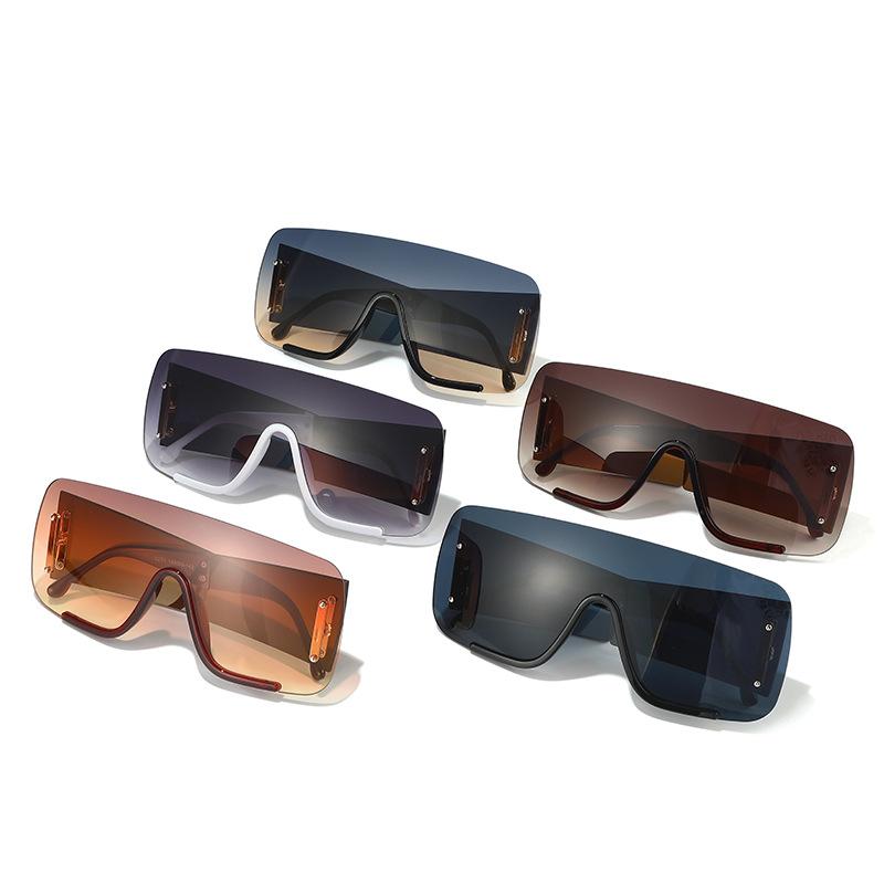 Luxury Brand Designer Half Frame Sunglasses Women For Men Trendy Punk Oversized Flat Top Sun Glasses Vintage Shades