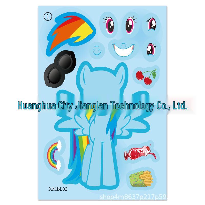 Pony Roro Cartoon Animation Collage Stickers: Fun DIY Face-Changing Decorative Stickers for Kids