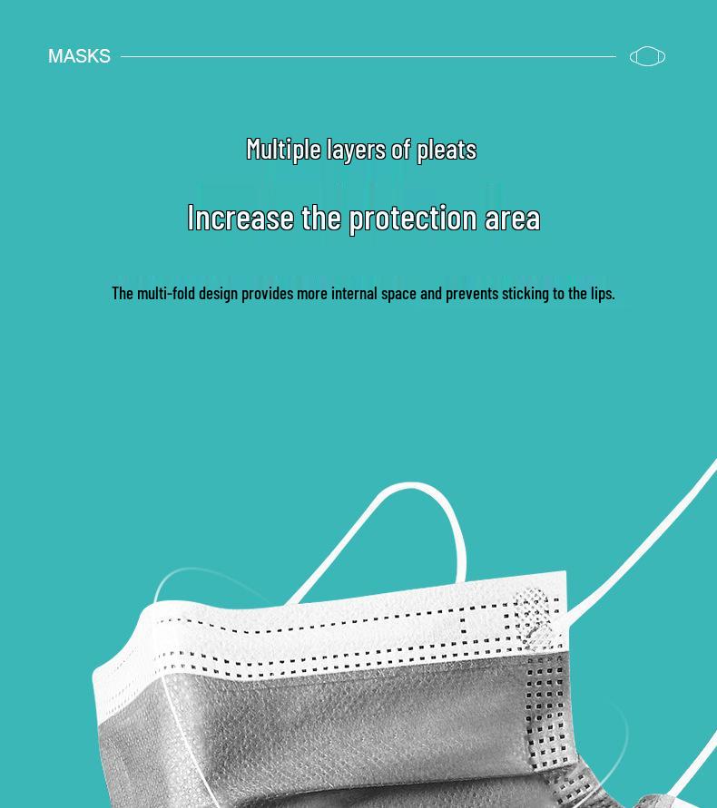 Gray Activated Carbon Disposable Dust Mask for Adults