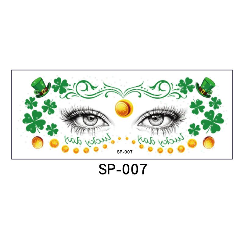 New St. Patrick's Day glitter makeup face stickers, Irish holiday party carnival tattoo stickers