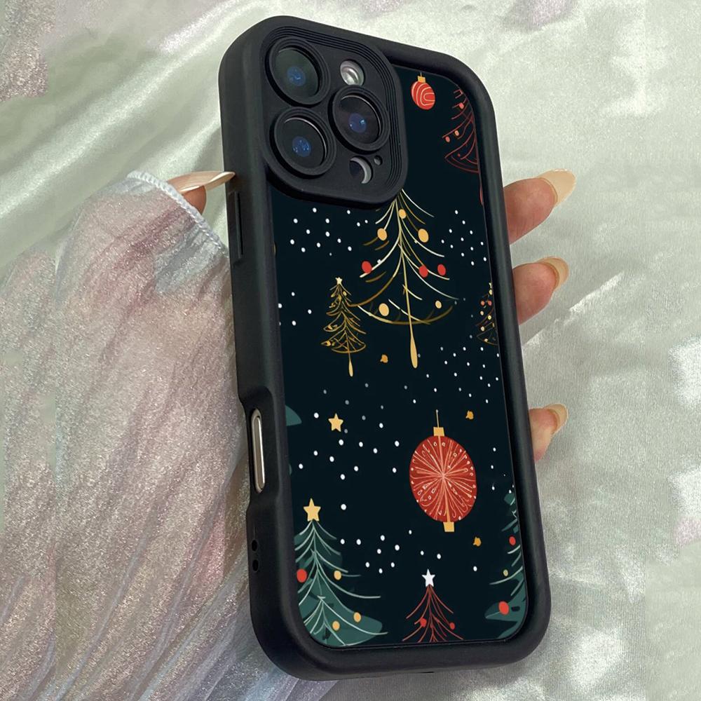 

JT576 Зимний Рождественский для iPhone 17 16 15 14 13 12 Pro Max Samsung S26 S25 Ultra A17 A07 A56 A16 A15 A14 A13 Xiaomi 15T Redmi 15c 14C Мягкий чехол for iPhone 5/5s чёрный