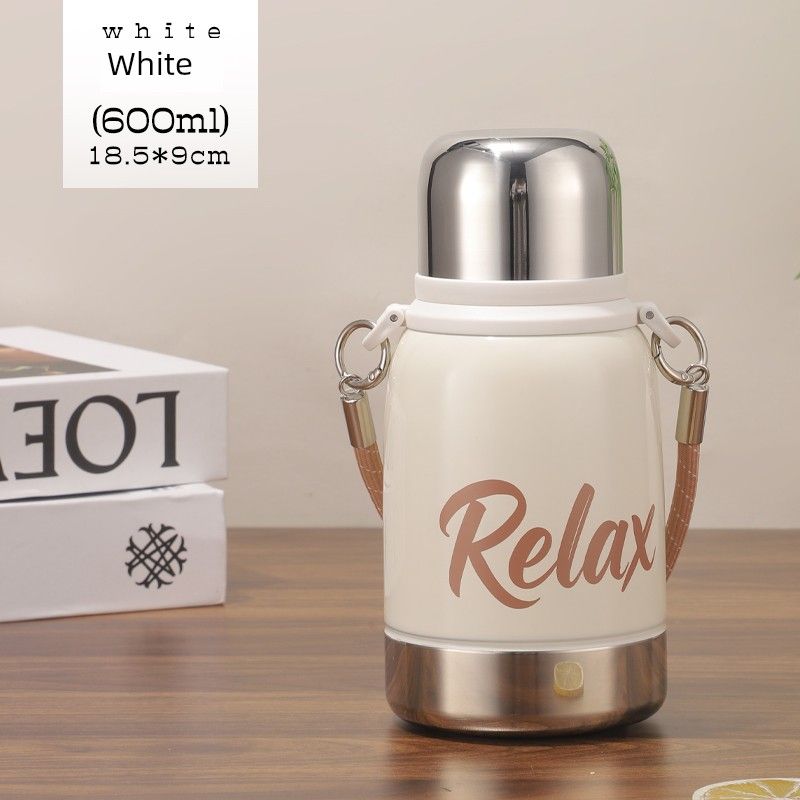 

Insulation Pot Large Capacity Insulation Cup Men and Women Water Cup 316 Stainless Steel Kids Student Drop-Resistant Travel Teapot 600ml White Cup Brush New Product