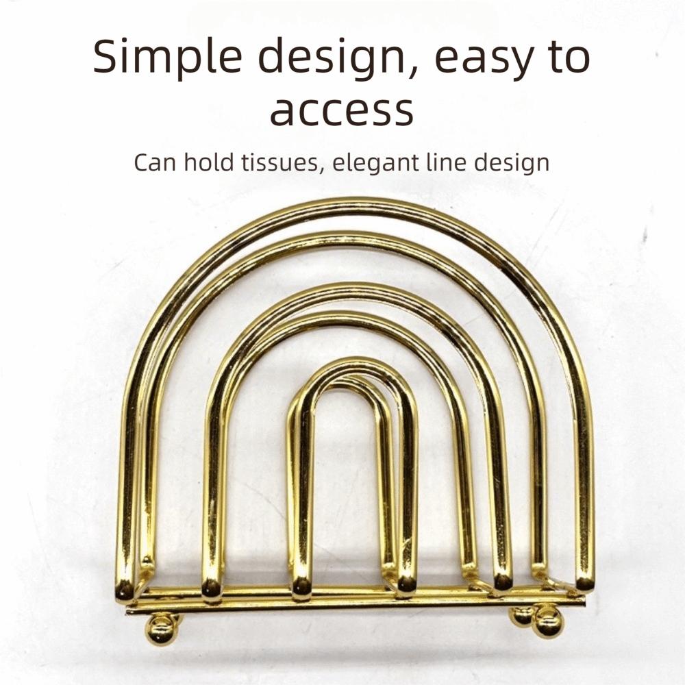 Modern Design Metal Napkin Holder Hollow Freestanding Tissue Paper Storage Rack Decorative Reusable Tissue Box Restaurant