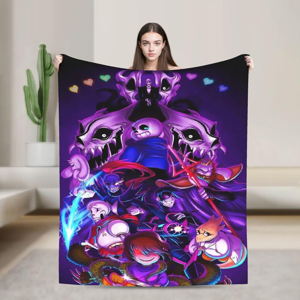 Undertale Sans Game Blankets Flannel Textile Decor   Multifunction Lightweight Throw Blanket for Bedding Couch Plush Thin Quilt