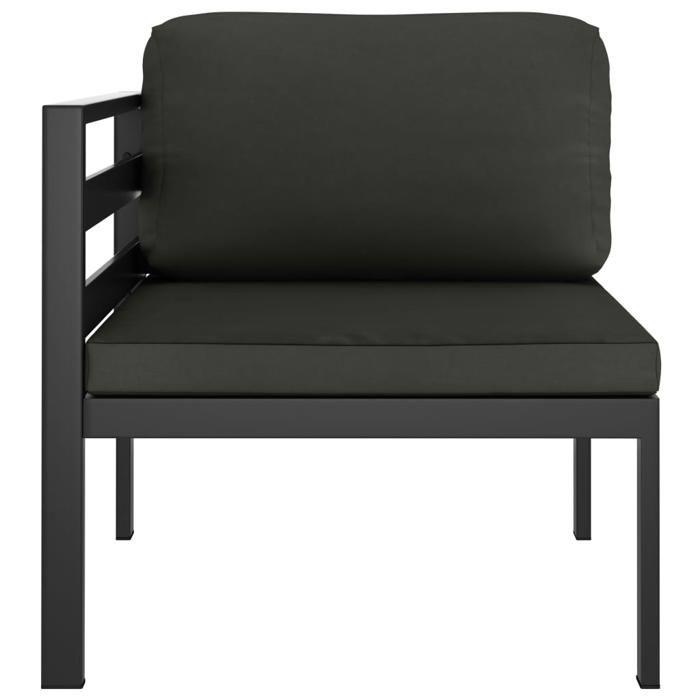 VidaXL Canapé d'angle sectionnel avec coussins Aluminium Anthracite