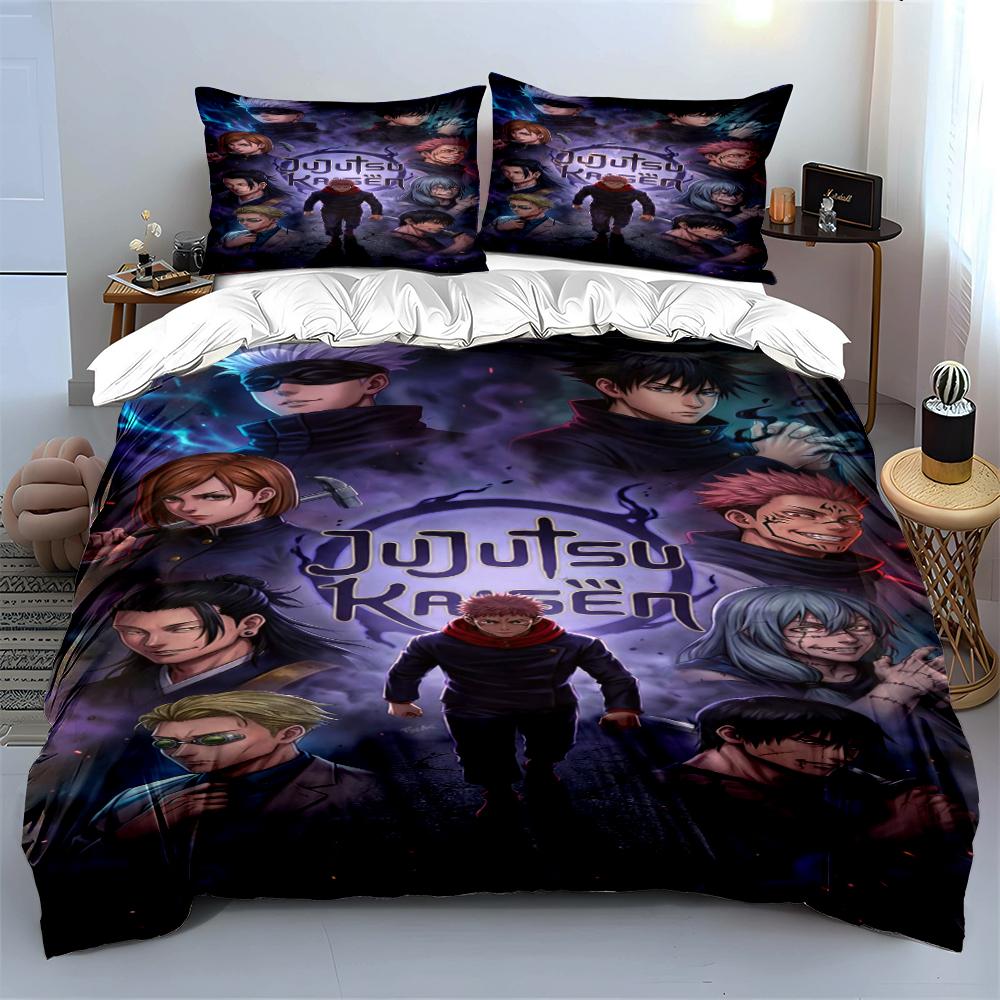 Jujutsu Kaisen Anime Bedding Set Bedding Set (1 Duvet Cover, 2 Pillowcases, Duvet Not Included)