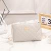 Embroidered Rhombus Soft Bag New Versatile Shoulder Messenger Women's Bag Niche Leather Mobile Phone Change Bag