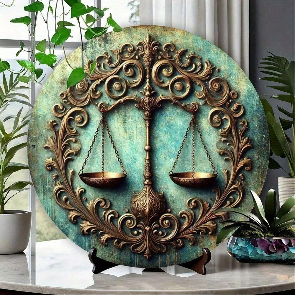 

Vintage Scales of Justice Metal Wall Art for Lawyer Office