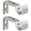 Heavy Duty Adjustable Curtain Rod Brackets Rod Holders for 1 Inch Rod, Silver Color, (Set of 2)
