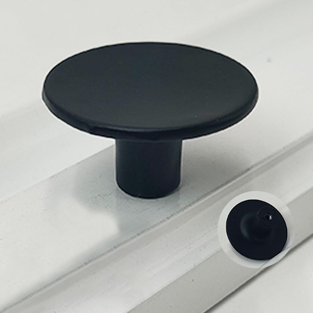 4pcs Simple Solid Single Hole Handle, Pure Black Wardrobe, Cabinet, Drawer, Door Handle