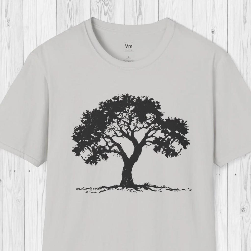 Oak Tree Print Nature T Shirt Casual Unisexs Soft Cotton Daily Wear Tops Vintage Homme Breathable Comfortable Graphic