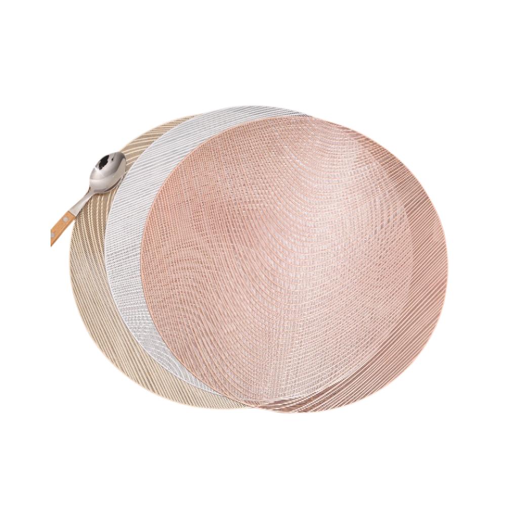 15" New 3 Color Nordic Flowing Sand Pattern Hollowed Out PVC Meal Mats Home Hotels Heat Insulation Antiskid Dining Table Mat