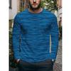 Men's Trendy Colorful Abstract Print Round Neck Long Sleeve T-Shirt Casual Fashion Base Layer Versatile Autumn Top