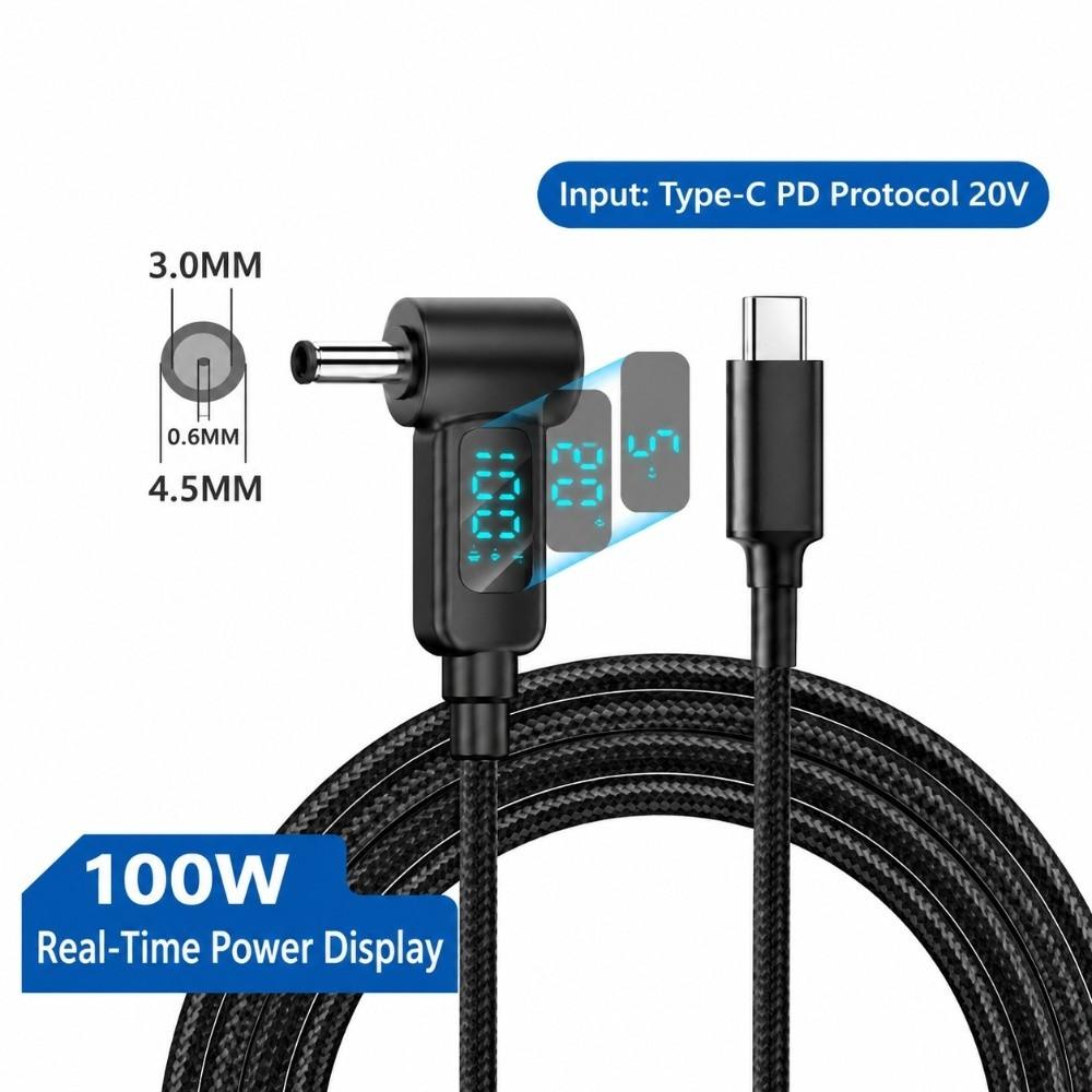 100W PD PD Trigger Charging Cord Digital Display DC Charging Lead Mobile Workstation