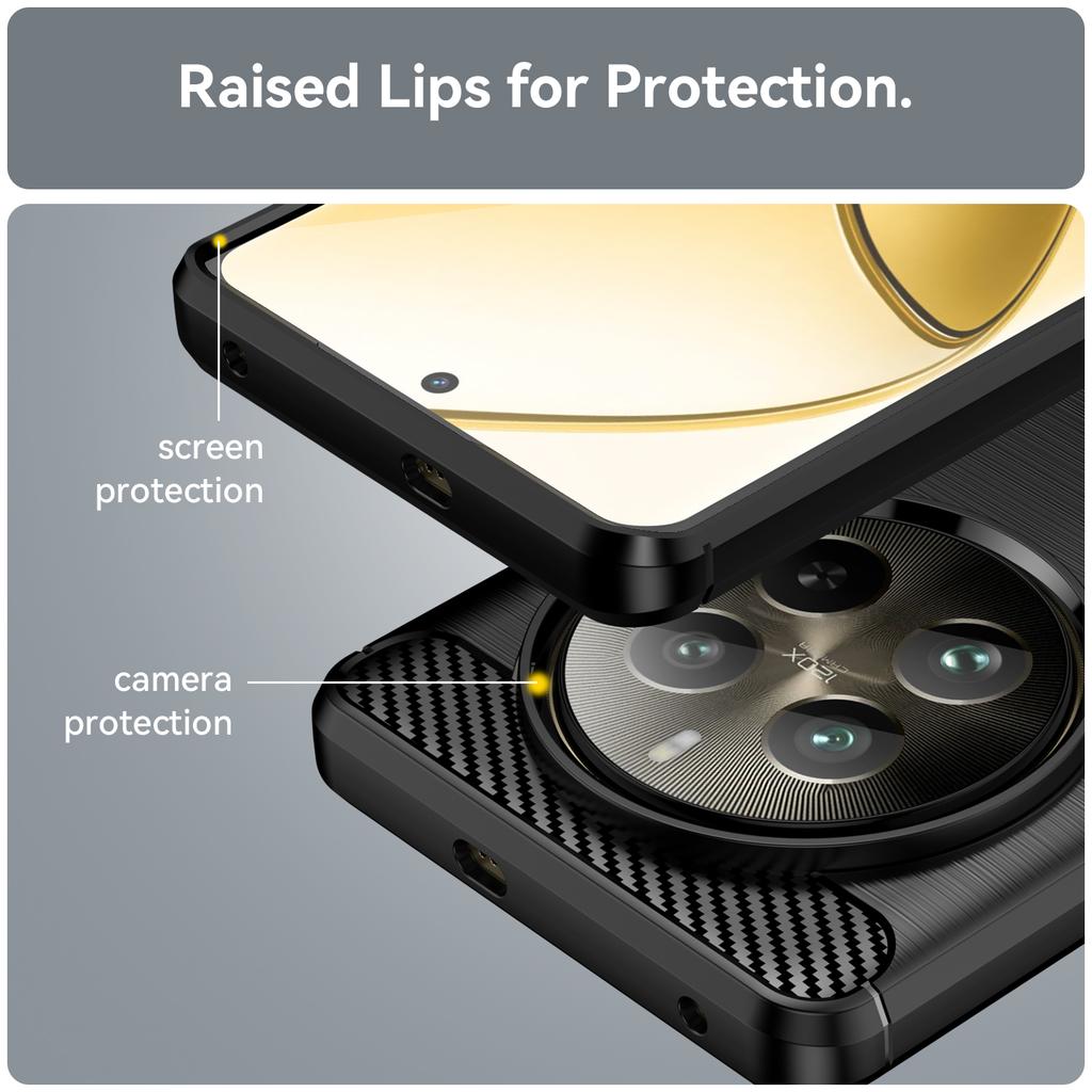 For Realme 12 Pro 5G/12 Pro+ 5G Case Carbon Fiber Texture Anti-scratch TPU Cover