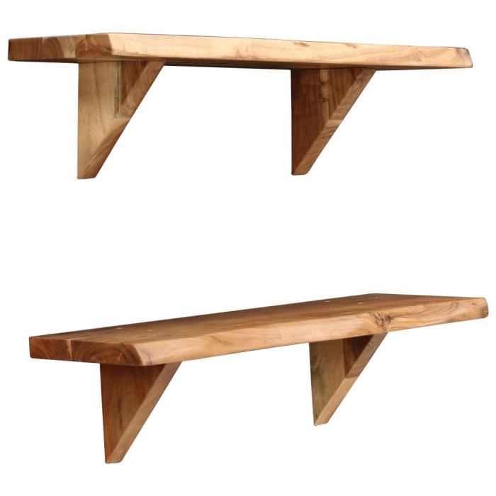 VidaXL Étagères murales 2 pcs 60x20x16 cm Bois d'acacia massif 247927