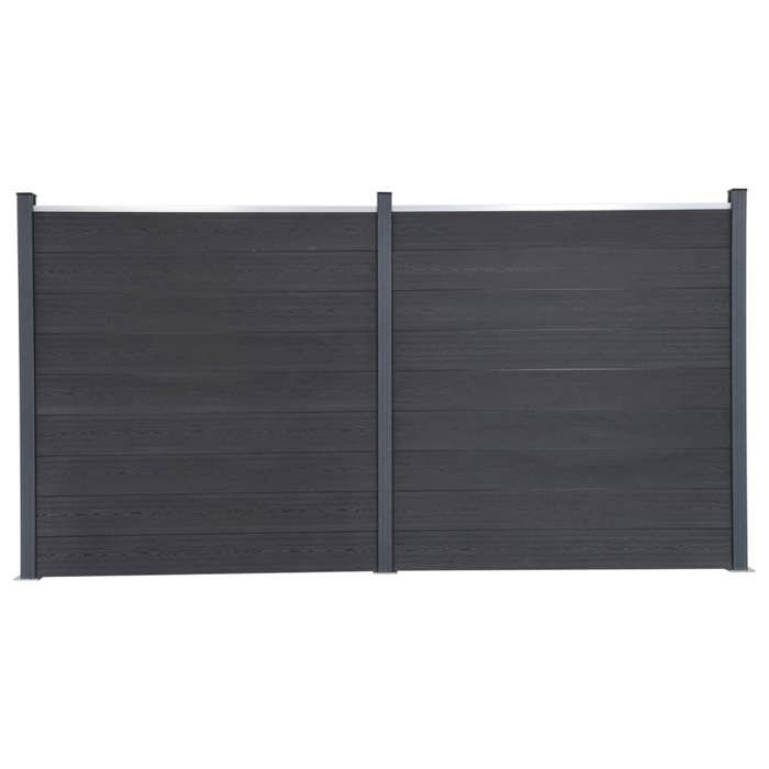 VidaXL Fence Panel Set, Fence Wall, Barrier with Post, Garden Border Patio Terrace, Grey 353x186 3211831