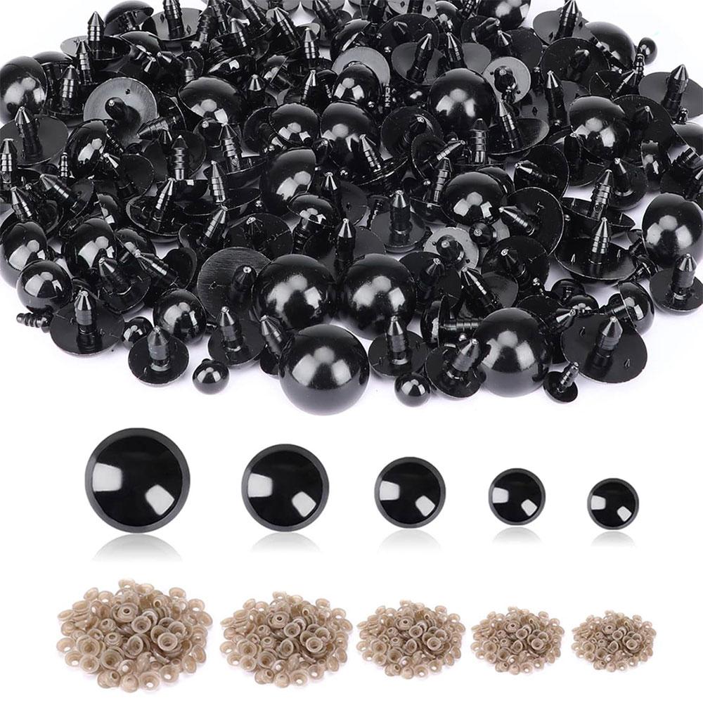 100pcs 5/8/10/12/14mm Black Plastic Safety Eyes For Toys Amigurumi DIY Kit Crafts TeddyBear Toy Eye Doll Decoration Accessories