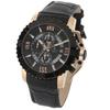 Salvatore Marra Men's Watch, Stainless Steel, Black and Pink Gold Case, Waterproof, Analog Quartz Movement, Chronograph, Business, Casual, Gift, PGBK