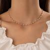 2025 Moda Koreański Temperament Wszechstronny Naszyjnik Perłowy Damski Jednowarstwowy Prosty Wiatr Łańcuszek na Szyję Łańcuszek na Obojczyk