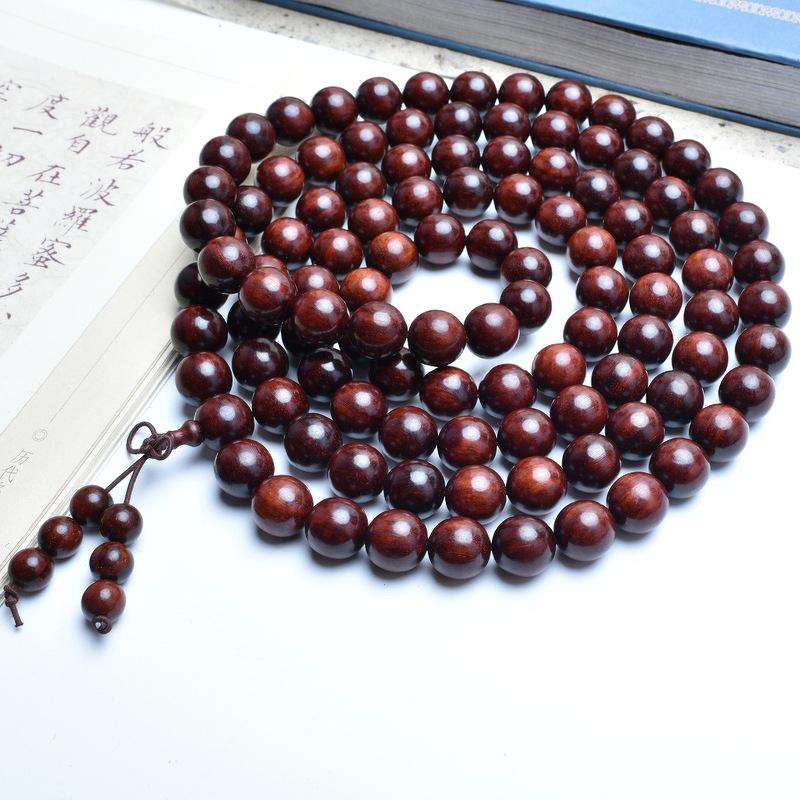 Venus Old Material Small-Leaf Red Sandalwood Prayer Beads Chain - High Oil Density, Unisex, New Chinese Style Decoration Gift