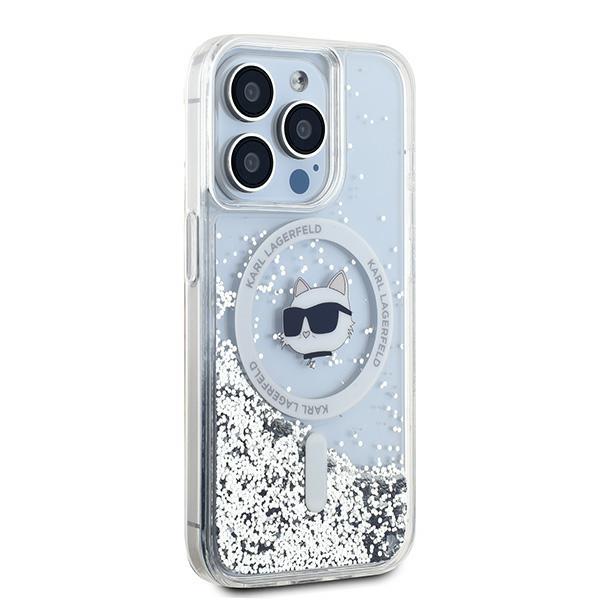 Karl Lagerfeld Klhmp14Xlgchsgh Iphone 14 Pro Max 6.7 Hardcase Transparent Liquid Glitter Choupette Head Magsafe