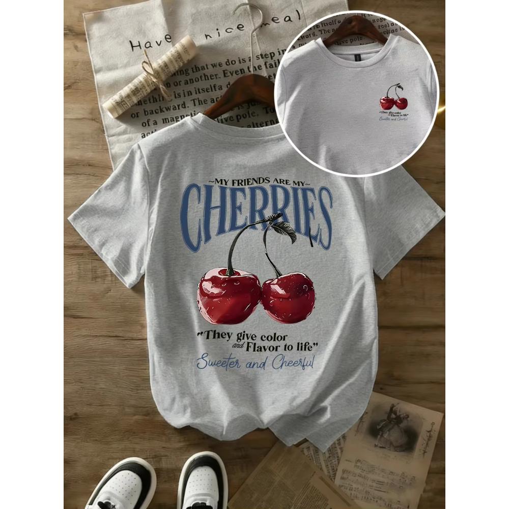 Women's Cotton Print Fashion Versatile Short Sleeve Daily T-Shirts Women’s