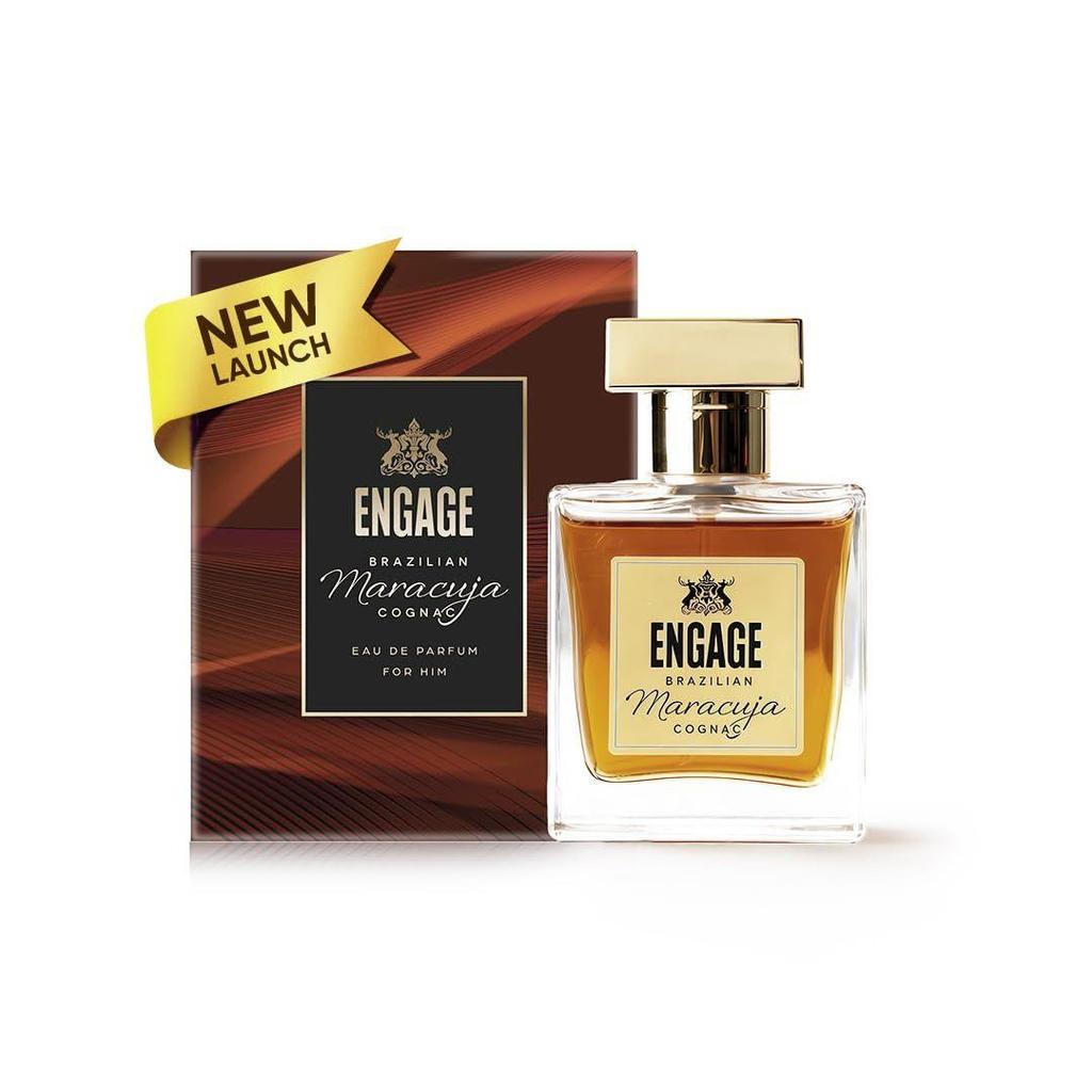 Engage Brazilian Maracuja Cognac Eau De Parfum for Men , Long Lasting Perfume for Man, Amber, Leather & Oud Fragrance Scents, Luxury Perfume for Man