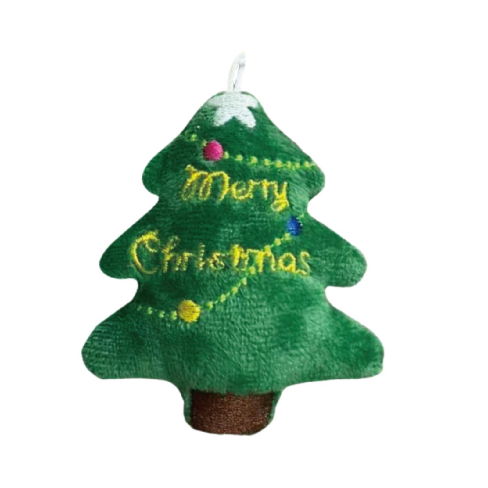 Christmas Tree Plush Ornament Soft Stuffed Animal Cute Party Favors Xmas Tree Hanging Decoration for Festival Christmas Gift