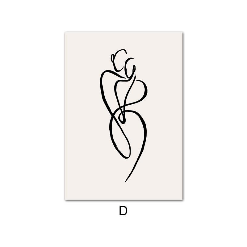 buy abstract line canvas black white print painting wall art minimalist nordic poster woman body picture modern living room decor at affordable prices free shipping real reviews with photos joom
