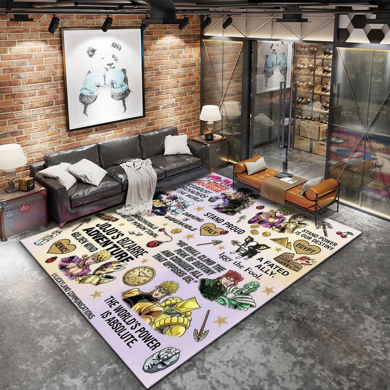 Jojos Bizarre Adventure Teppich Teppich für Wohnzimmer Schlafzimmer Zuhause Sofa Dekoration Kinder Spielen Rutschfeste Bodenmatte