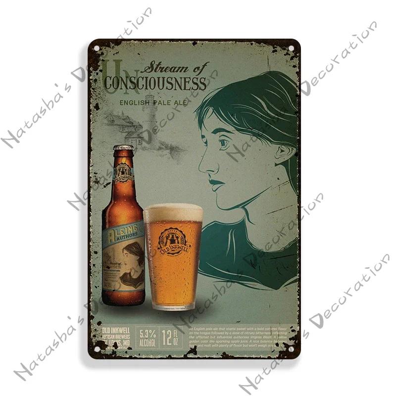 Beer Decorative Plate Bar Industrial Decoration Old Retro Poster Home Bar Cafe Club Wall Metal Plate Classic Wall Metal Signs