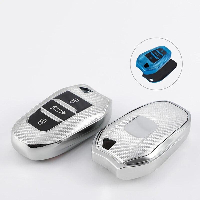 Neues weiches TPU-Autoschlüsselgehäuse, vollständige Abdeckung für Peugeot 308 408 508 2008 3008 4008 5008 Citroen C4 C4L C6 C3-XR Smart Shell-Zubehör