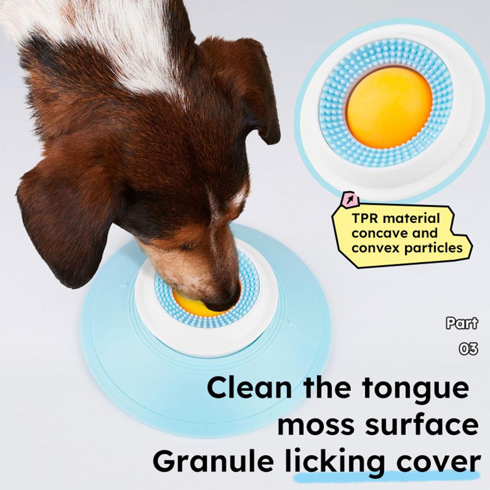 Dog Cat Licks Toys for Liquid Food, Anxieties Relief Slow Feeder Dog Lick Ball Treat Dispenser, Non-Slip Licking Bowl for Dog