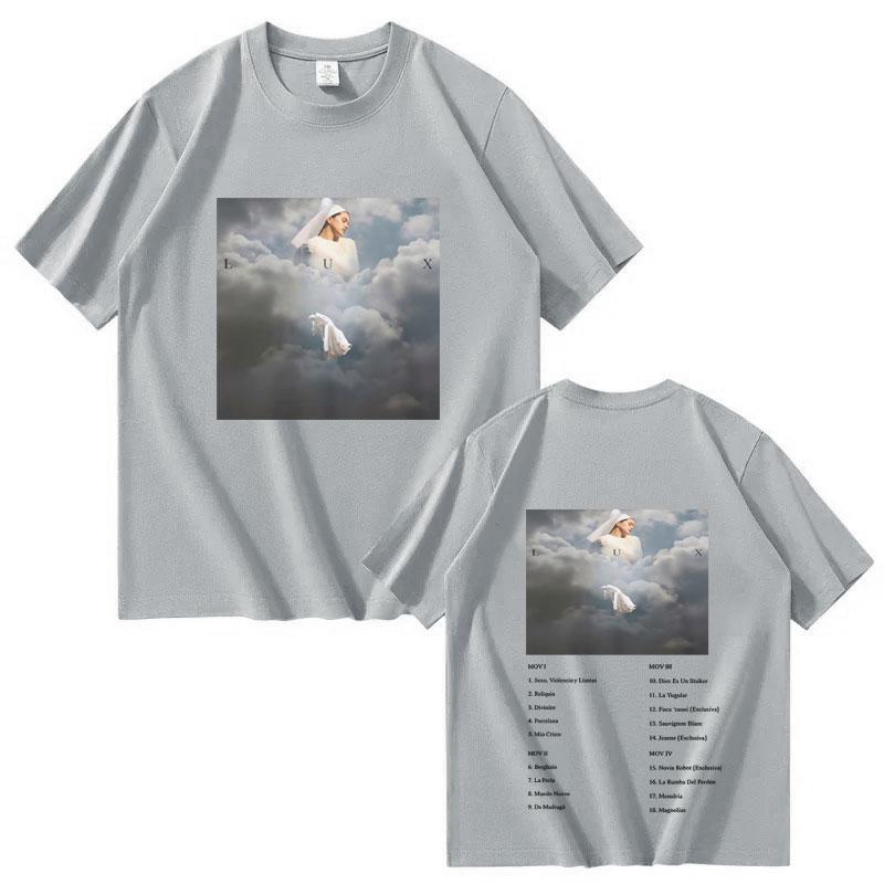 Rosalía LUX New Ablum Tour Cover Tee Rosalia Double Sided Print T Shirts Men Women Fashion Retro Short Sleeve Summer Casual Tees