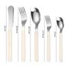 5pcs ABS Handle Rivets Stainless Steel Cutlery Set Western Tableware Serving Spoon Knife Fork Teaspoon Kitchen Flatware