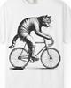Engraved Cat Bicycle T-Shirt: Vintage Retro Style Hobby Bike Gift