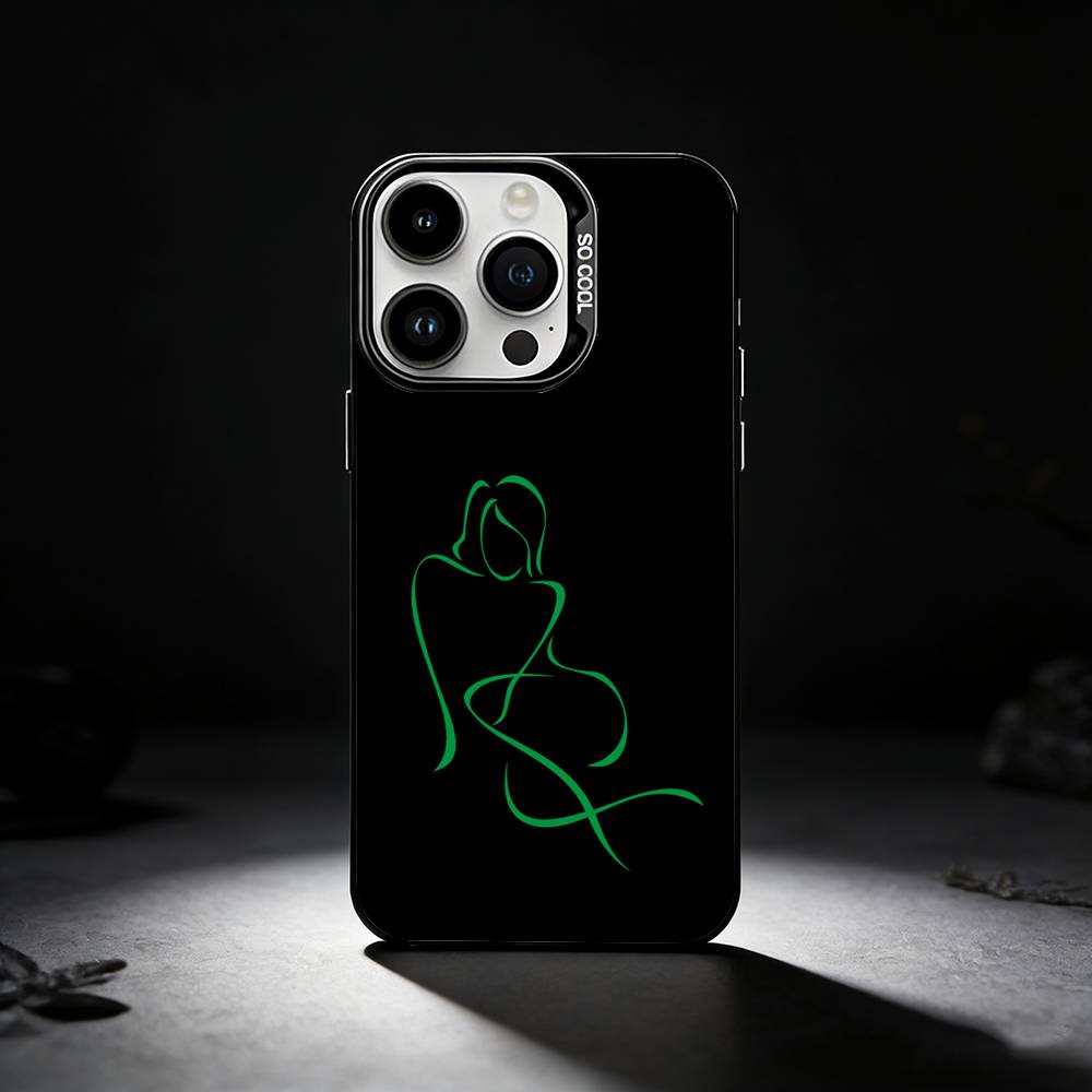 Sexy Body curve Art Phone Case For iPhone 17,16,15,14,13,12,11 Plus,Pro Max,XS,Colored silver phone case