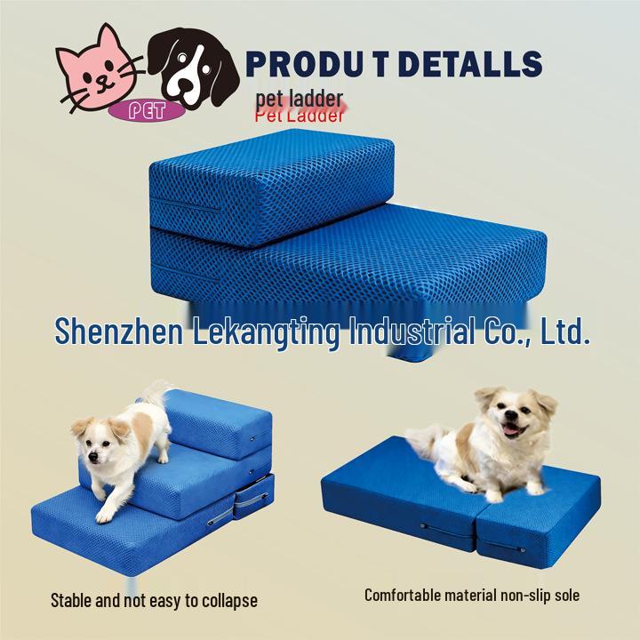 Pet Dog Non-slip Bedside Steps Ladder Ramp, Washable
