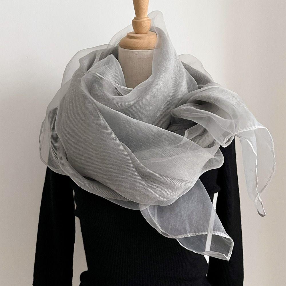 Mesh Warm Shawl Solid Color Hijab Scarf Elegant Wraps Autumn and Winte