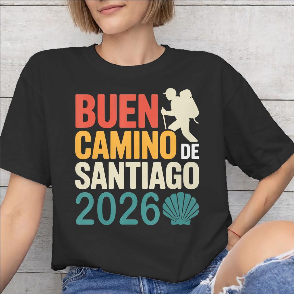 Men Women Camino de Santiago 2026 T Shirt Cotton Graphic Printed TShirt Clothing Outfits