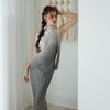 Elegantné dámske šaty Pruhované sexy slim fit šaty bez chrbta Úzke šnurovanie Župan bez rukávov Letné dámske elegantné spoločenské šaty