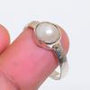 Natural Pearl Gemstone Handmade 925 Sterling Silver Jewelry Ring Size 9 ZS-1810